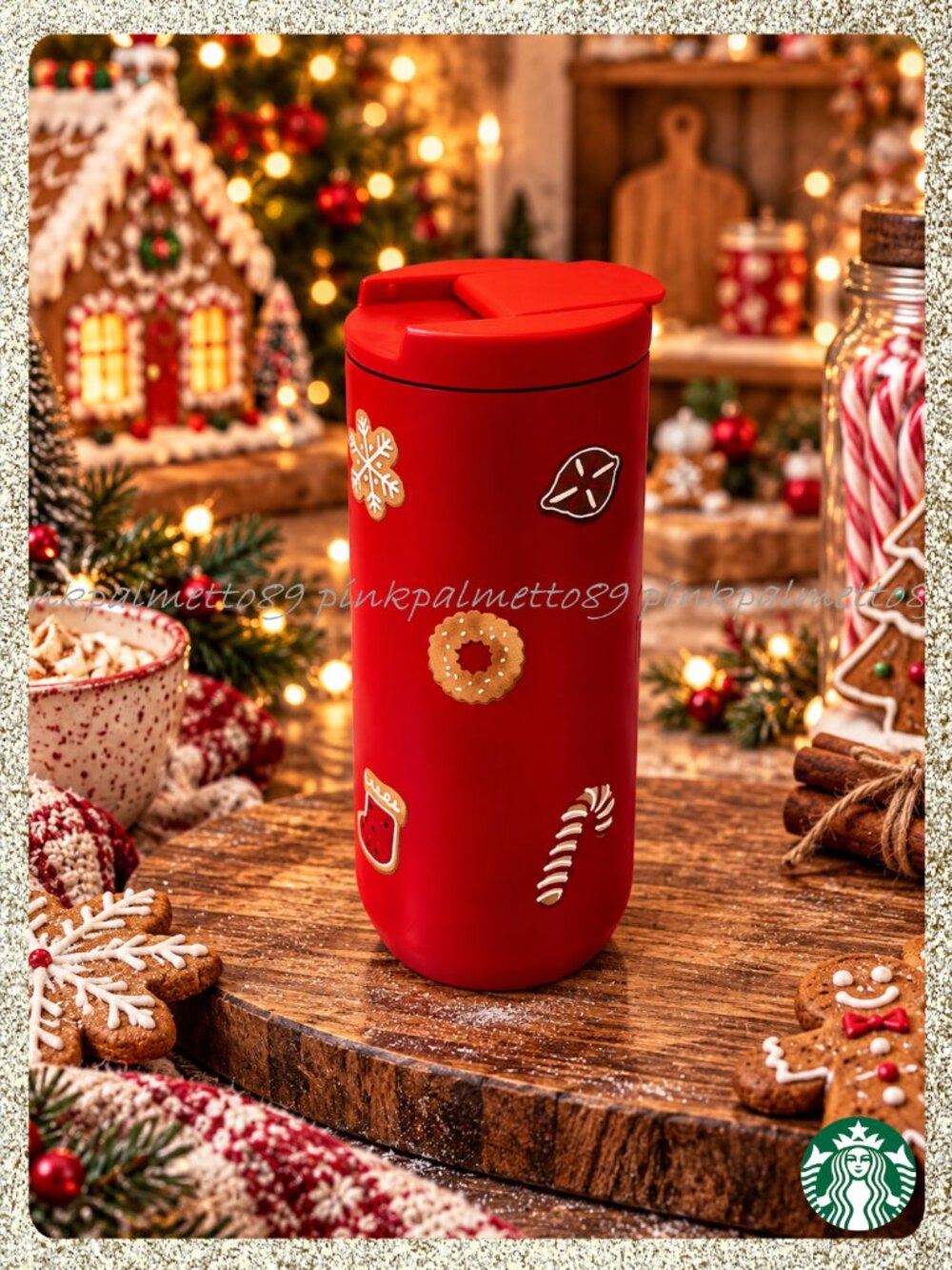 🎄🍪 NWT 2025 Starbucks Gingerbread Cookie 12oz Stainless Steel Tumbler - Picture 4 of 10